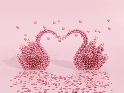 Modern Mei Chen Wedding Mei Chen Pink 3d model