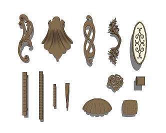 European-style handle furniture hardware handle 3d model