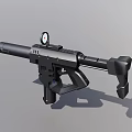 Modern Tactical Firearm With Scope And Compact Black Structure Design 3d model