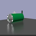 Tsingtao Beer Display Stand With Green Cylindrical Structure Red Logo And Beer Bottle