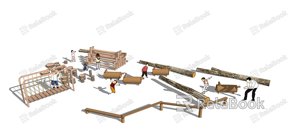 Children's play area Modern play equipment model