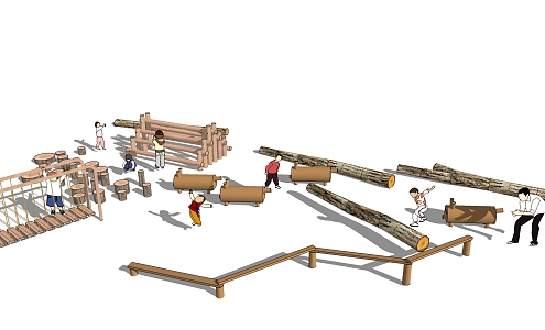 Children's play area Modern play equipment 3d model