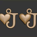 Glossy Golden Heart Shaped Letter J Accessories For Daily Lifestyle Products