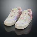 Stylish White Pink And Purple Color Block Sneakers For Casual Fashion Wear