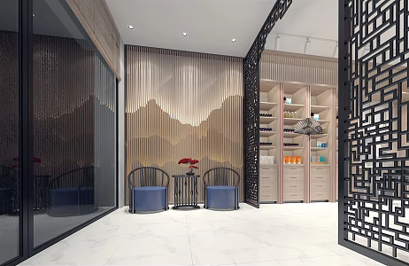 New Chinese Beauty Salon Health Hall 3d model