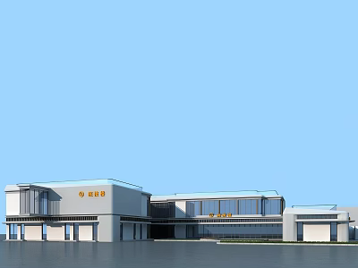 Modern Hospital Building With Glass Curtain Walls Waterfront View And Contemporary Design 3d model