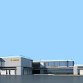 Modern Hospital Building With Glass Curtain Walls Waterfront View And Contemporary Design