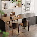 Modern Open Kitchen Interior Design With Island Counter And Appliances