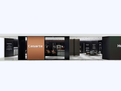 Casarte Shopping Mall Store With Modern Glass Front And Interior Product Displays 3d model