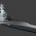 Modern Aircraft Carrier Model Featuring Flight Deck And Control Tower Structure