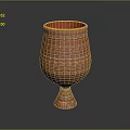 Artistic Orange Decorative Vase With Intricate Patterns And Pedestal Base 3d model