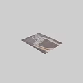 Modern Square Area Rug With Abstract Gray Blue Beige Flowing Pattern For Living Room