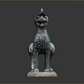 Artistic Bronze Mythical Beast Sculpture With Wings Standing On Square Base