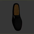 Classic Black Leather Dress Shoes With Buckle Strap And Brown Sole