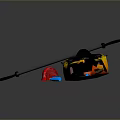 Yellow and Red Kayak With Paddle and Red Buoy for Water Activities