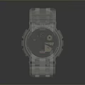 G SHOCK Watch With White Strap Black Dial And Digital Analog