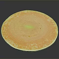Golden Fluffy Pancake With Soft Texture And Round Shape On Black Background 3d model