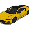 Yellow Modern Sports Coupe With Sleek Aerodynamic Body And Black Alloy Wheels