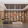 Artistic Library Space With Wooden Shelves Decorative Tree And Modern Furniture