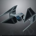 Futuristic Spacecraft With Geometric Wings And Blue Core Module Design