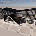 Modern Museum Building Interior With Wooden Flooring Open Space Natural Light And Black Slatted Structures