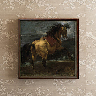 American Animal Painting Brown Living Room Animal Horse Decorative Painting 3d model