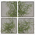 Green Leafy Vines Climbing Lattice Fence For Garden Decor Accent Piece