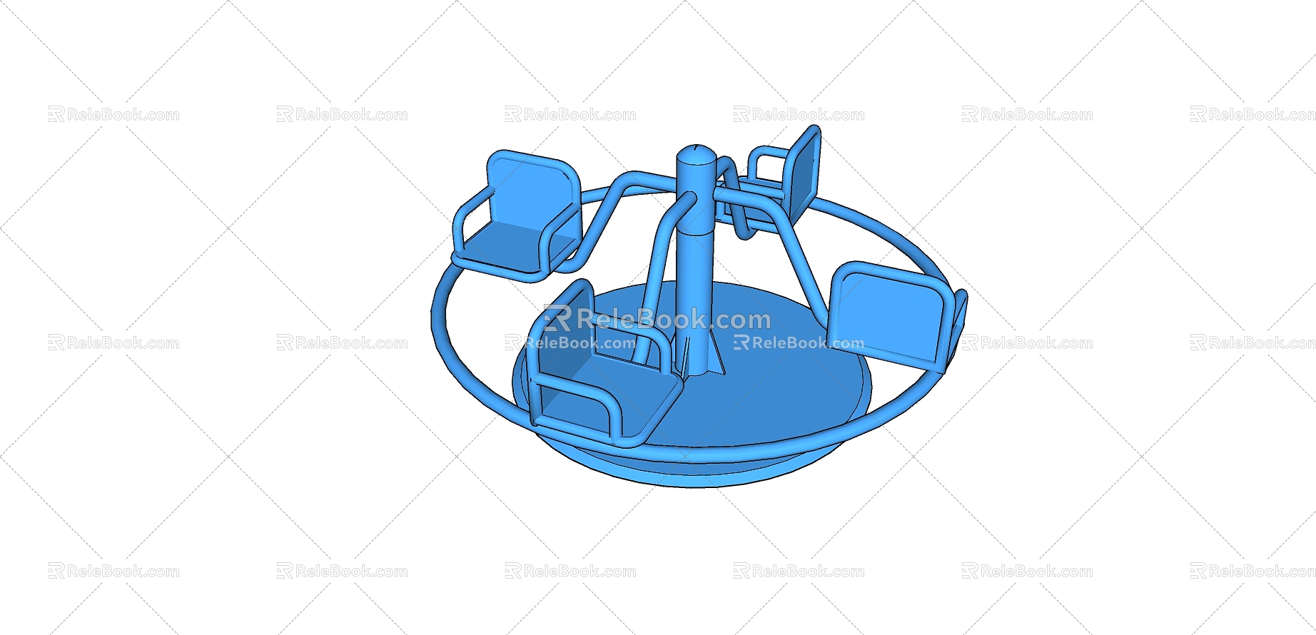 Modern amusement equipment children's turntable 3d model