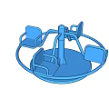 Blue Circular Merry Go Round Play Equipment With Four Seats For Children