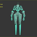 Modern robot alien warrior alien warrior alien soldier alien army pair 3d model