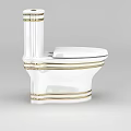 Elegant White Toilet Design With Gold Accent Lines And Modern Style