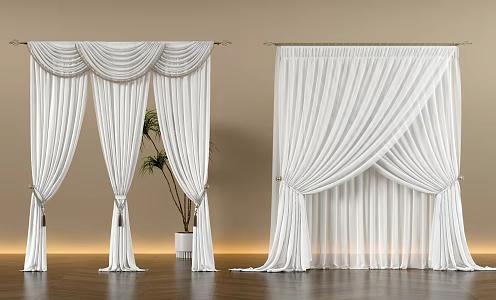 curtain screen gauze curtain 3d model