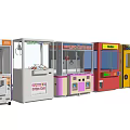 Diverse Colorful Amusement Arcade Equipment Including Claw Machines And Coin Games