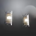 Modern Contemporary Glass Wall Lamps Illuminated Pair Design Mounted On Wall