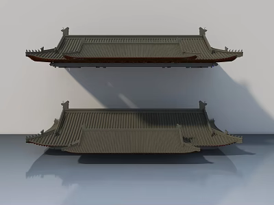 Chinese Style Sofa Coffee Table Set With Wooden Structure And Gray Platform Design 3d model