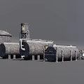 Industrial Equipment Structure Featuring Water Tower Pipes Conveyor Belt And Metal Frames