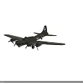 Vintage Military Bomber Aircraft With Green Color Four Propellers And Wing Markings