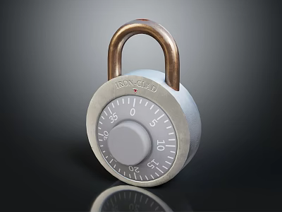 Commercial Security Combination Lock Equipment With Mechanical Dial And Durable Metal Construction 3d model