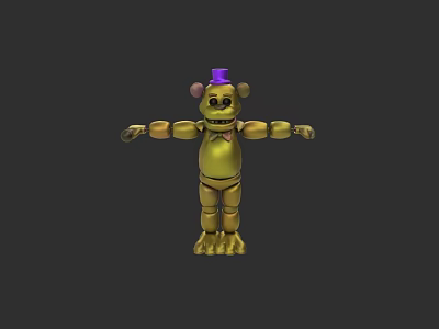 Green Bear Shaped Electric Toy With Purple Hat And Joint Design 3d model