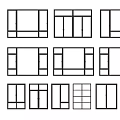 Various Window Design Styles With Grid Patterns And Frame Structures 3d model