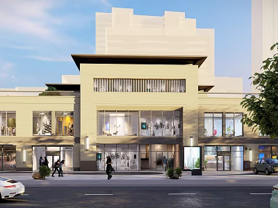 Commercial Building Street Facade Street Park Corner Park 3d model
