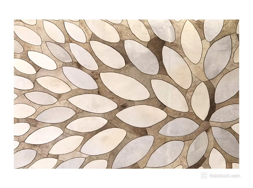 Artistic Leaf Shaped Decorative Pattern With Natural Tones And Interlocking Design 3d model 