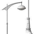 Black Outdoor Pole Light With Modern Design And Two Color Shade Options