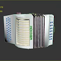 Classic Morino Accordion In Silver Metallic Finish With Folded Bellows And Side Buttons