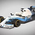 Williams Formula 1 Race Car With Blue And White Livery Aerodynamic Design