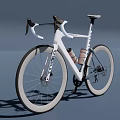 White Modern Road Bicycle With Sleek Aerodynamic Frame And Lightweight Wheels 3d model