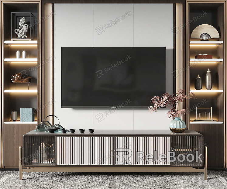 New Chinese TV Cabinet TV Cabinet Jewelry Ornaments model