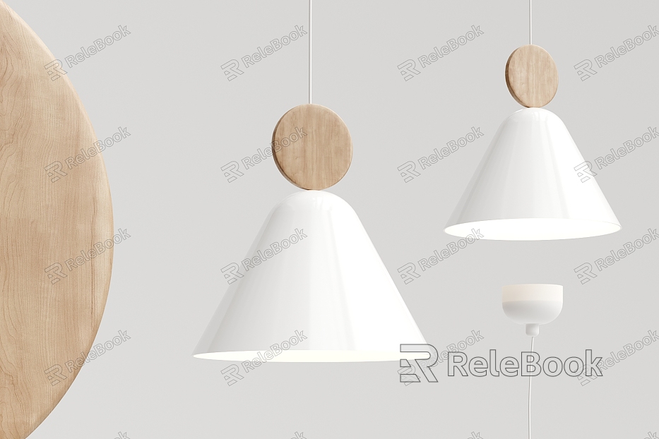 Nordic Chandelier White Solid Wood Small Chandelier model