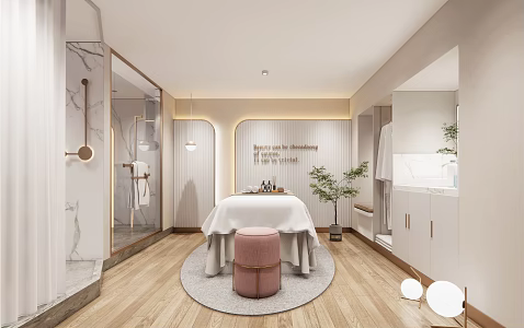 Modern spa beauty shop massage shop 3d model