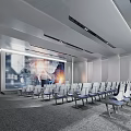 Modern Conference Room Interior With Arranged Seats And Large Projection Screen